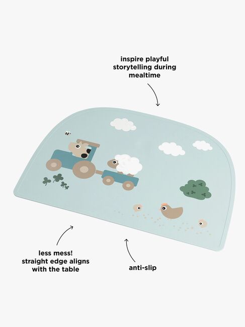 Done By Deer Tiny Farm Spisebrikke Silikon, Blue