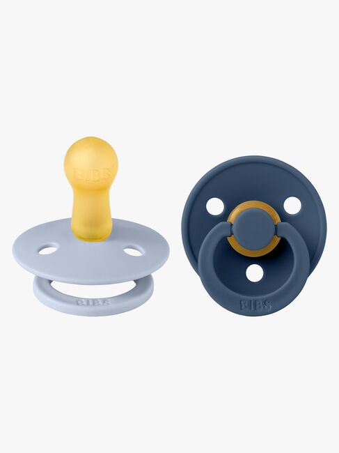 BIBS Colour Smokk 2-pack Lateks Str 2 Rund, Dusty Blue/Steel Blue