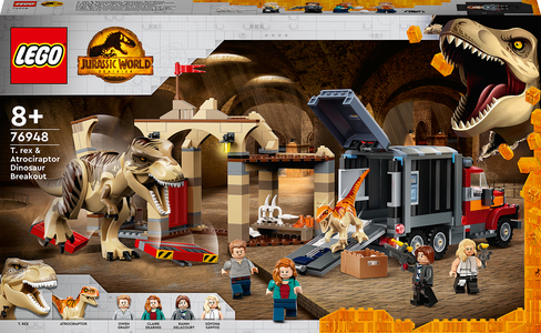 LEGO® Jurassic World 76948 T. rex og Atrociraptor på rømmen
