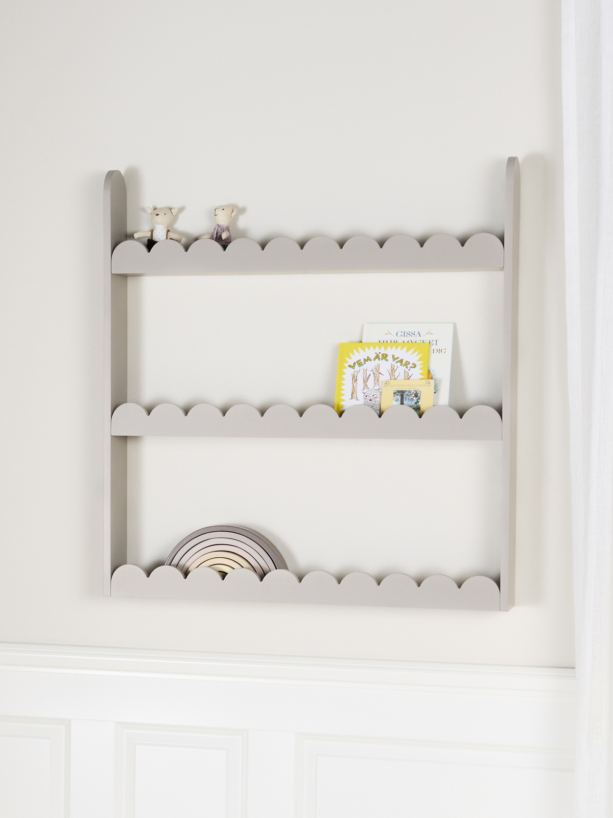 Alice & Fox Dune  Veggopphengt Bokhylle, greige