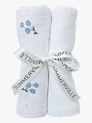 Summerville Organic Musselinteppe 2-Pakk, Bluebell