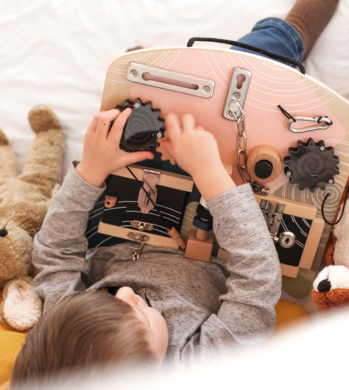 Small Foot Motorikkbrett med Lås og Snurrefunksjon