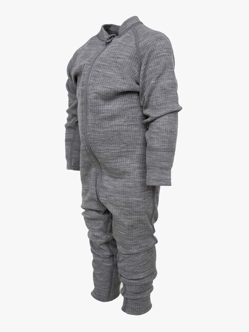 Lindberg Rib Merino Undertøysdress Merinoull, Grey Melange