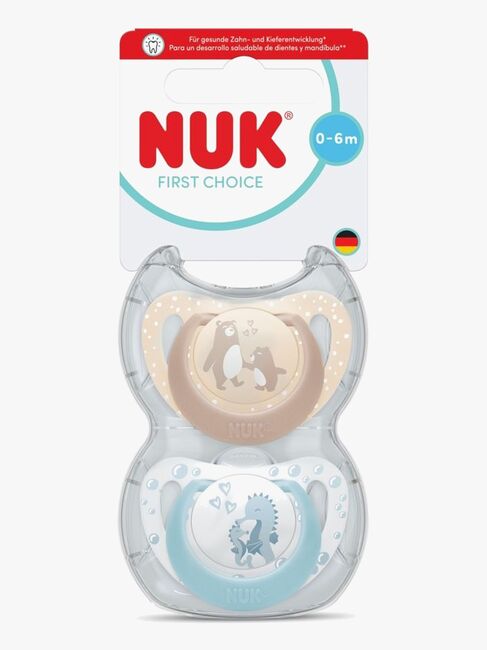 NUK First Choice Classic Smokk 2-Pakk Str 1, Bear/Seahorse