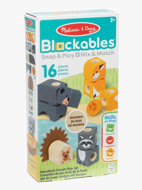 Melissa & Doug Blockables Byggesett Skogsdyr 16 Deler