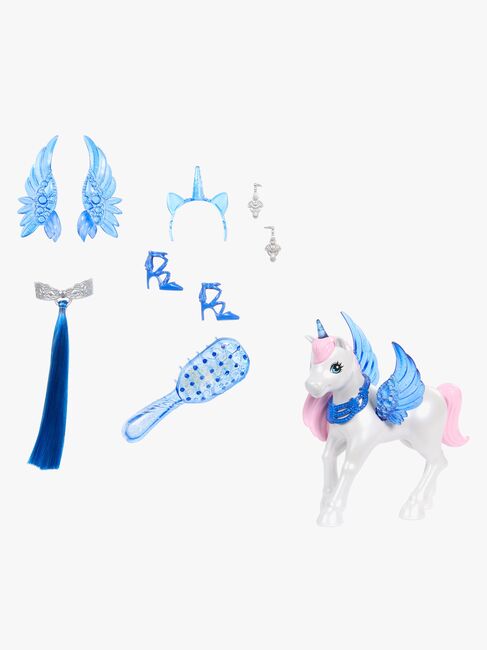 Barbie Sapphire Dukke med Blått Hår & Enhjørning