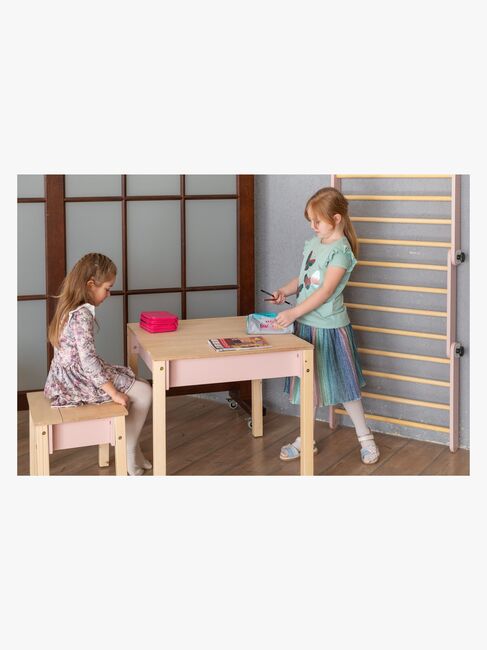 Family-scl Smart Oppbevaring Bord med Stol, Rosa