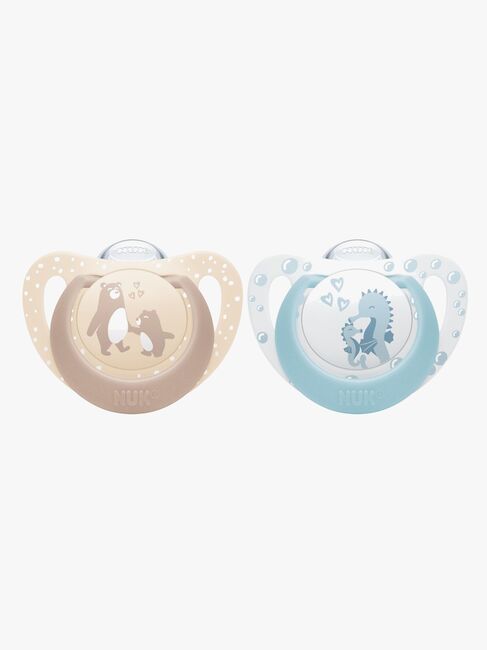 NUK First Choice Classic Smokk 2-Pakk Str 1, Bear/Seahorse