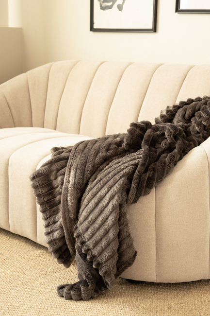 KMCarpets Stripe Pledd 130x170, Kullgrå