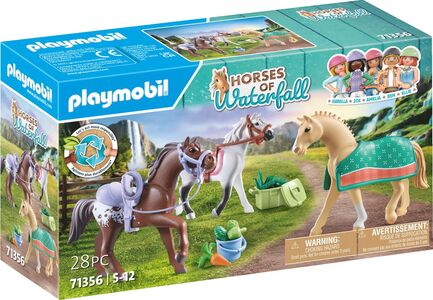 Playmobil Horses of Waterfall Lekesett Tre Hester med Seter