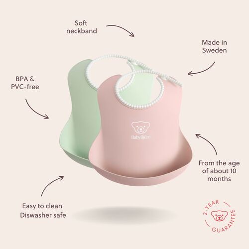 BabyBjörn Smekke 2-pack, Grønn/Rosa