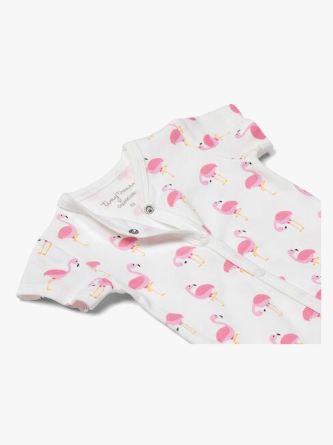 Tiny Treasure Summer Jumpsuit 2-Pack, White/Flamingo