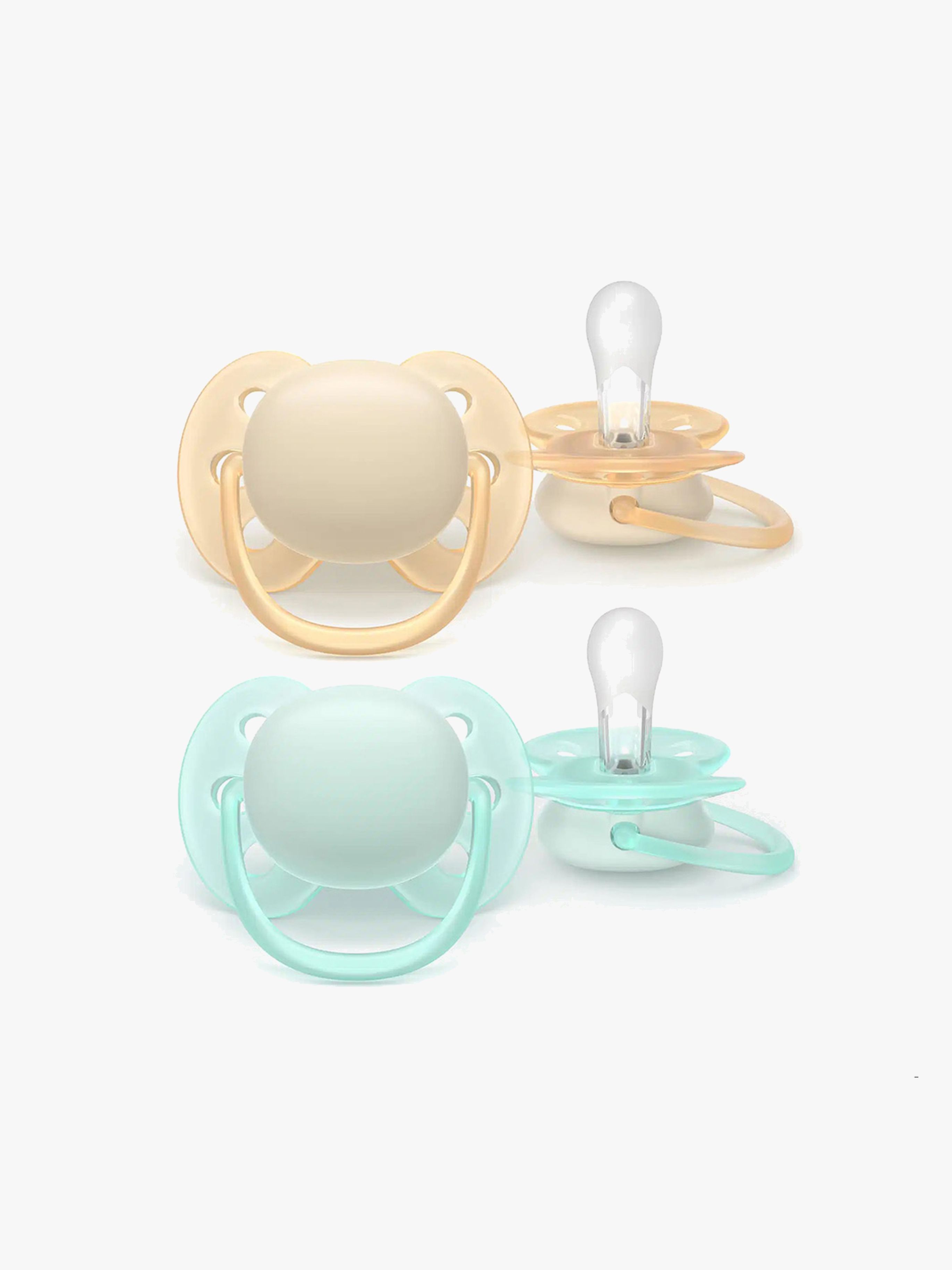 Philips Avent Ultra Soft-smokk 0-6 m, 2-pakning, lysegul/lysegrønn - Smokker - Silikon