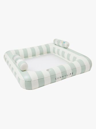 SUNNYLiFE Lux Twin Flytende Hengekøye, The Vacay Soft Olive