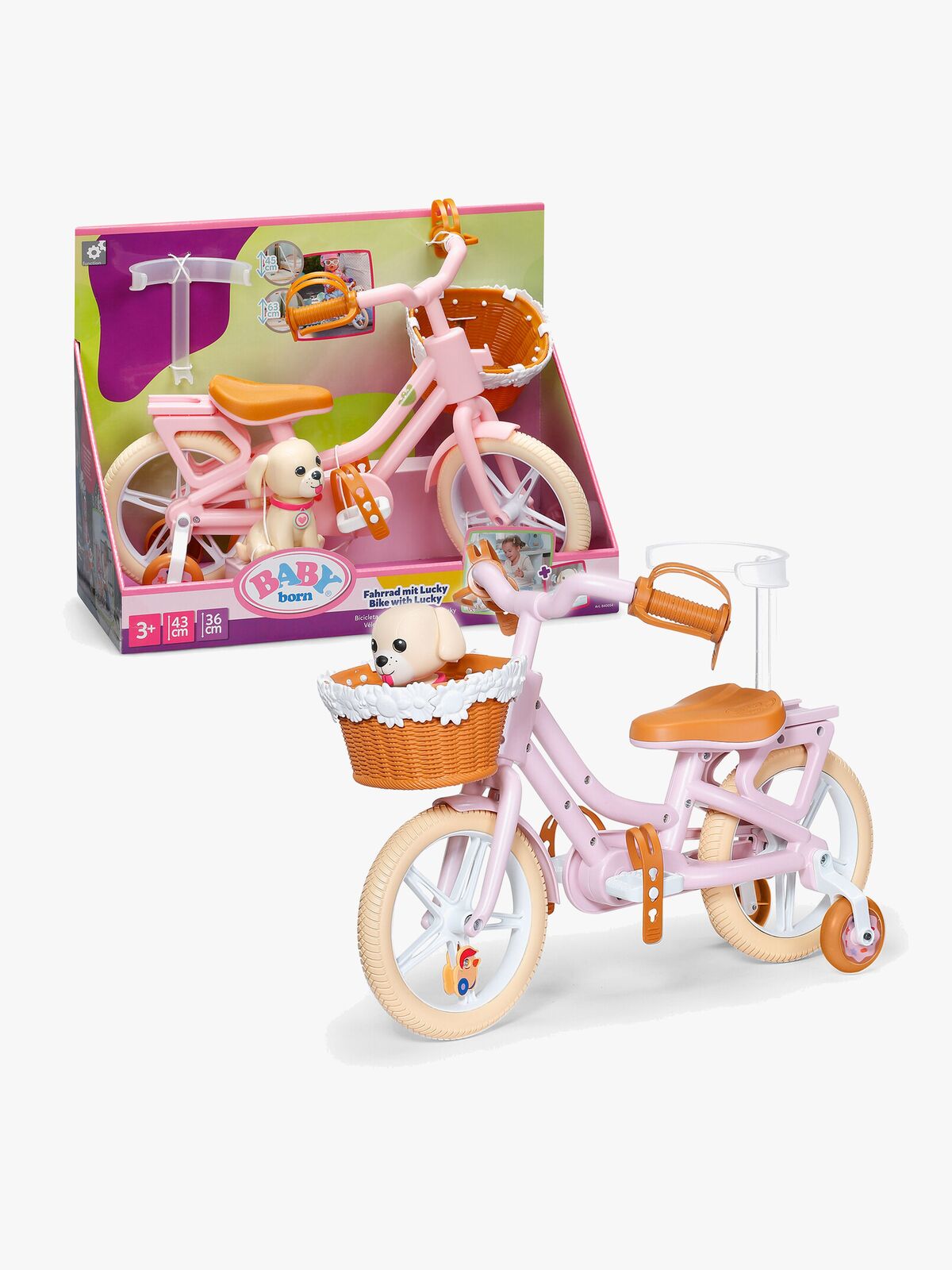 BABY born Dukkesykkel med Hund