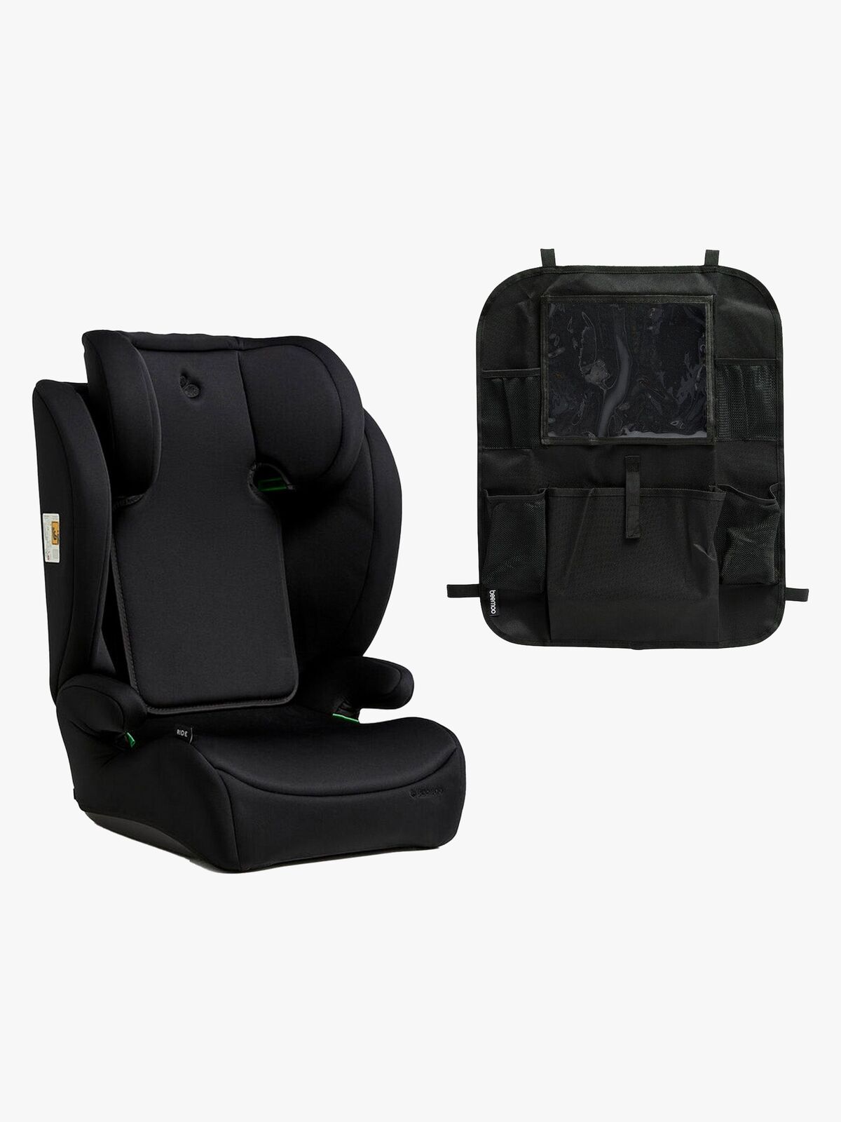 Beemoo Ride i-Size Beltestol inkl. Beemoo Smart Organizer, Black Stone