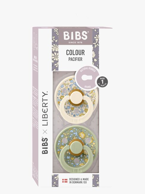 BIBS x Liberty Colour Smokk 2-Pack Lateks Str 1 Rund, Eloise/Sage Mix