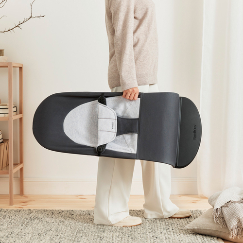BabyBjörn Balance Soft Vippestol Vevet Jerseystoff, Mørkegrå/Grå