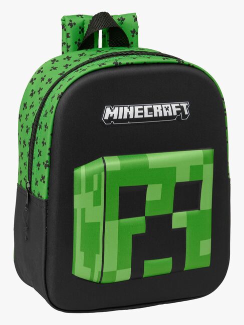 Minecraft 3D Mini Ryggsekk 6L, Svart/Grønn