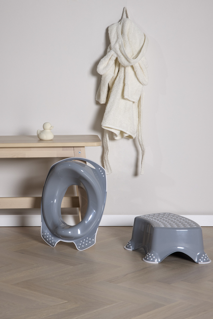 Beemoo CARE Anti-Slip Toalettsete og Krakk, Grå