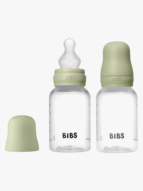 BIBS Slow Flow Tåteflaske Silikon 2-Pakk 150 ml, Sage