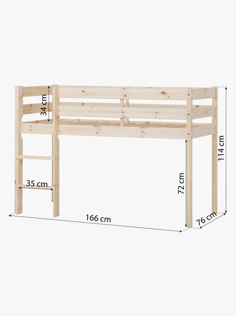 Hoppekids ECO Comfort  Halvhøy Loftseng 70x160, Wood