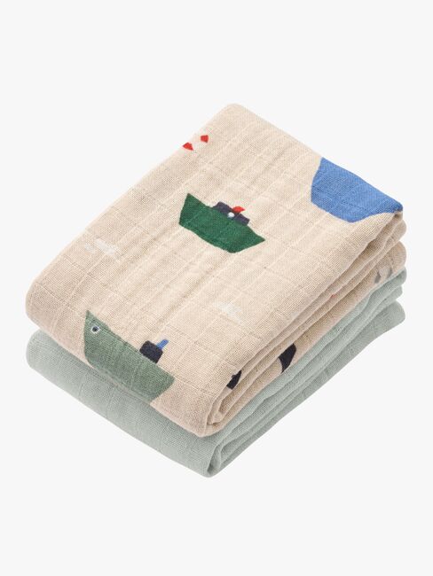 LIEWOOD Lewis Musselinteppe 2-Pakk, Sailing/Dove blue mix