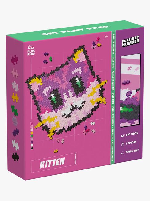 Plus-Plus Puzzle By Number Byggesett Kattunge 500 Deler