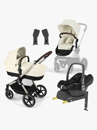 Cybex EOS Lux Duovogn inkl. Maxi-Cosi CabrioFix & Base, Taupe/Seashell Beige