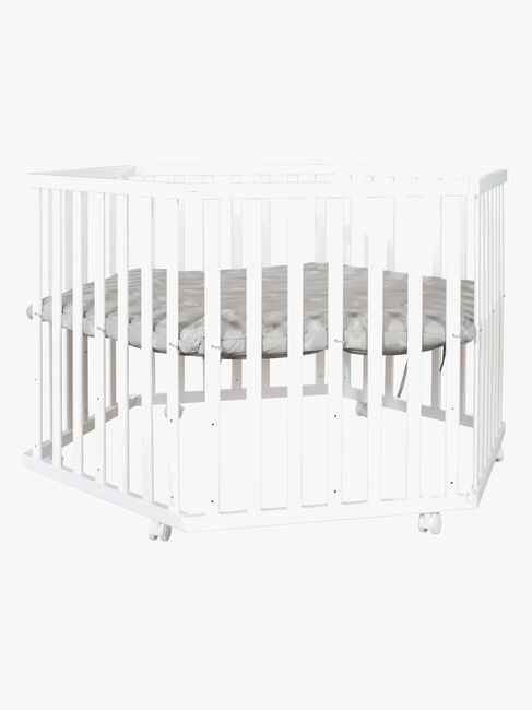 Roba Hexagon Lekegrind med Hjul, Little Stars White