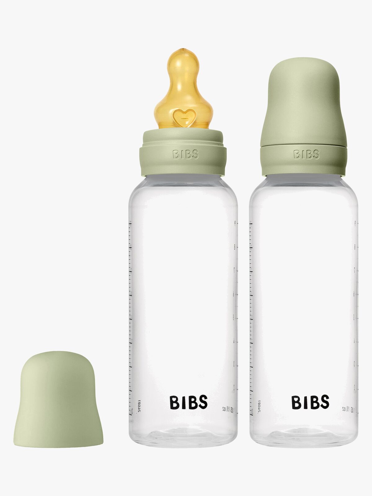 BIBS Medium Flow Tåteflaske Latex 2-Pakk 270 ml, Sage
