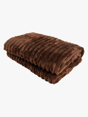 KMCarpets Stripe Pledd 130x170, Brun