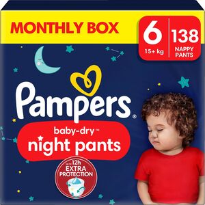 Pampers Baby Dry Night Pants Bleier Str 6 15+ kg 138-pack
