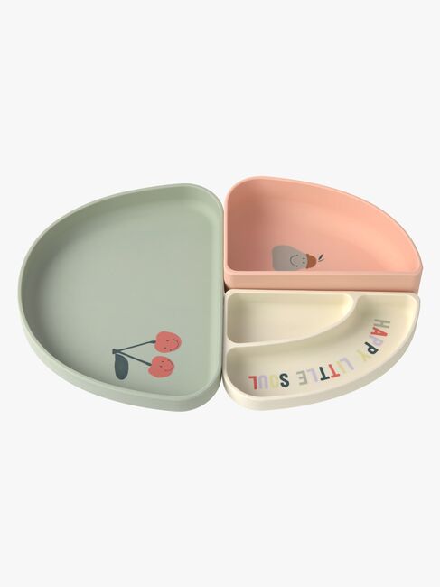 Lässig Tallerken Silikon 3-Pakk, Happy Fruits Cherry