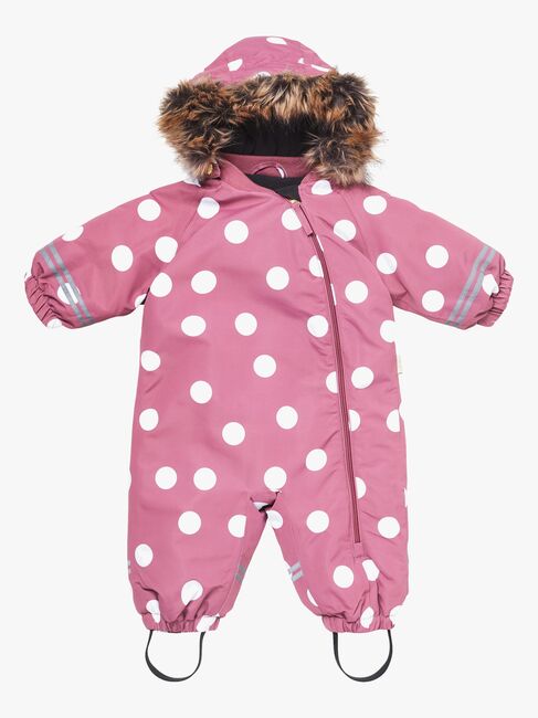 Petite Chérie Atelier Amour Vinterdress Baby, Big Dots Mesa Rose