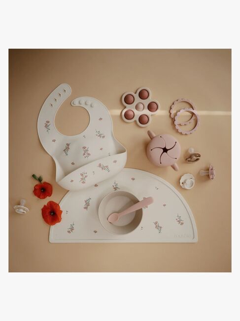 Mushie Underlegg Silikon, Pink Flowers