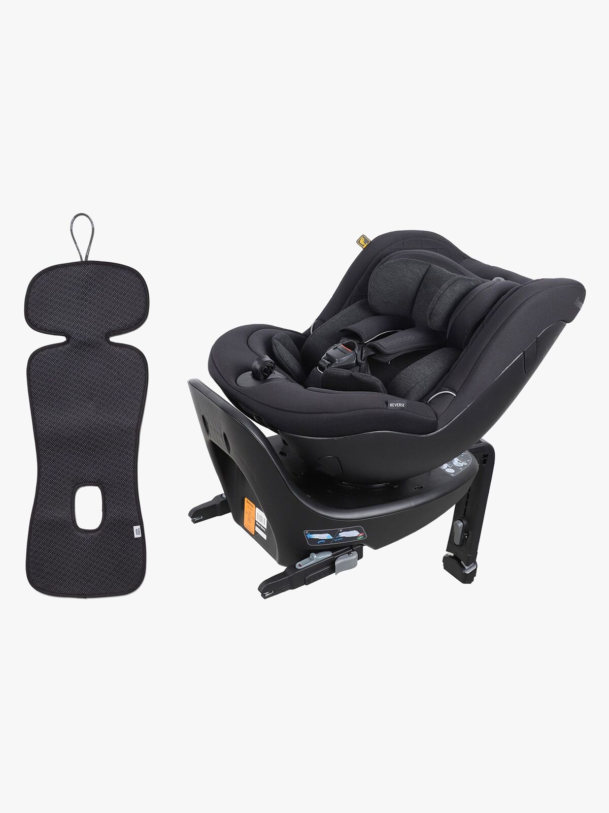 Beemoo Reverse i-Size Bakovervendt Bilstol inkl. Ventilerende Sittepute, Black Stone/Antracit