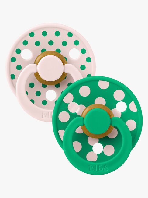 BIBS Studio Colour Polka Smokk 2-Pakk Latex Str 2, Petal/Cactus
