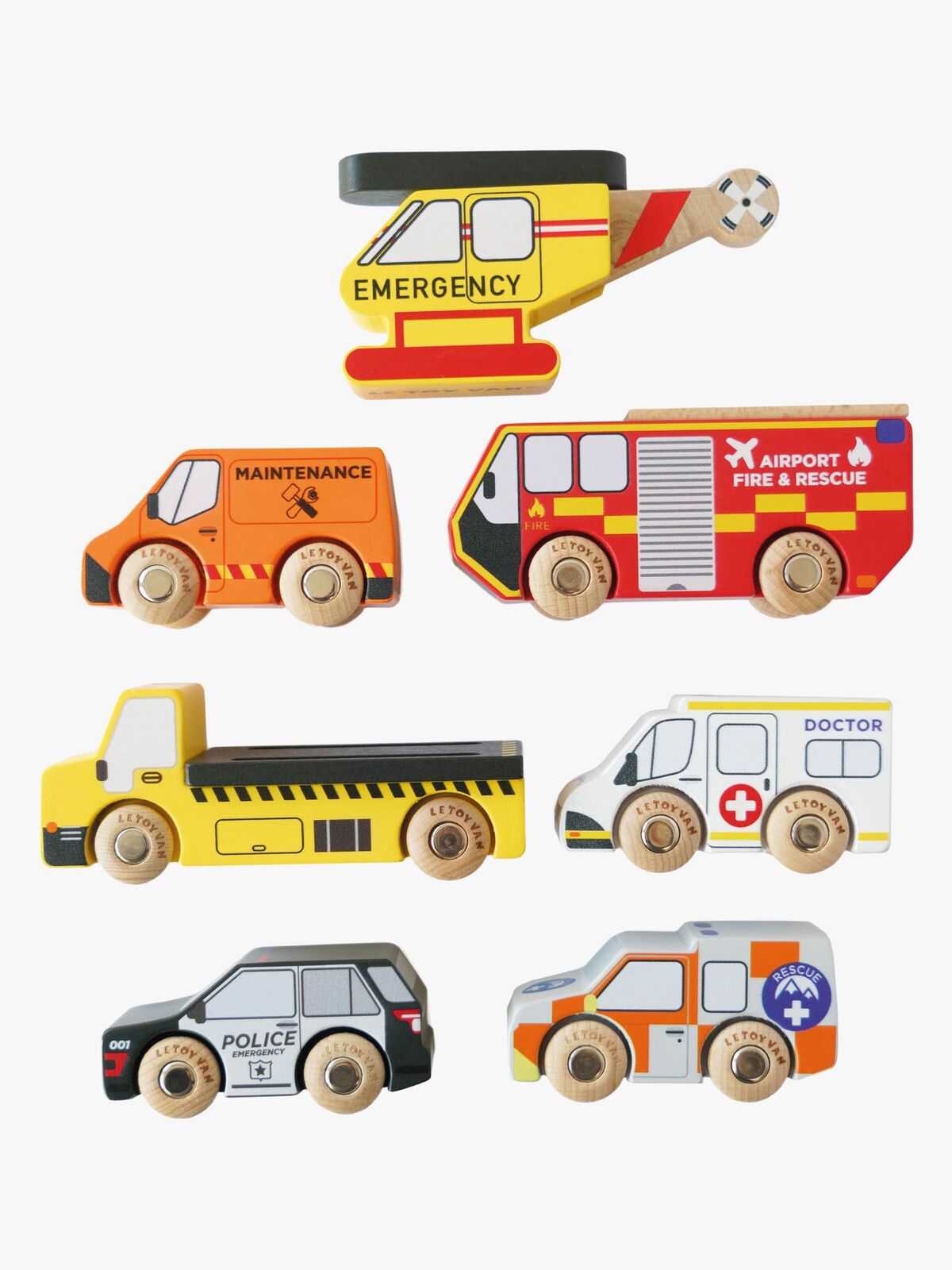 Le Toy Van Redningshelikopter & Redningsbiler