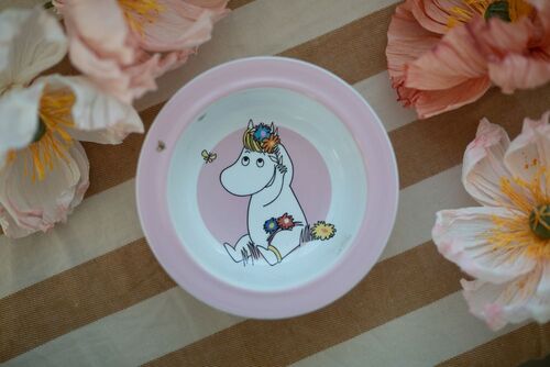 Mummitrollet Eng Tallerken med Sugekopp, Rosa