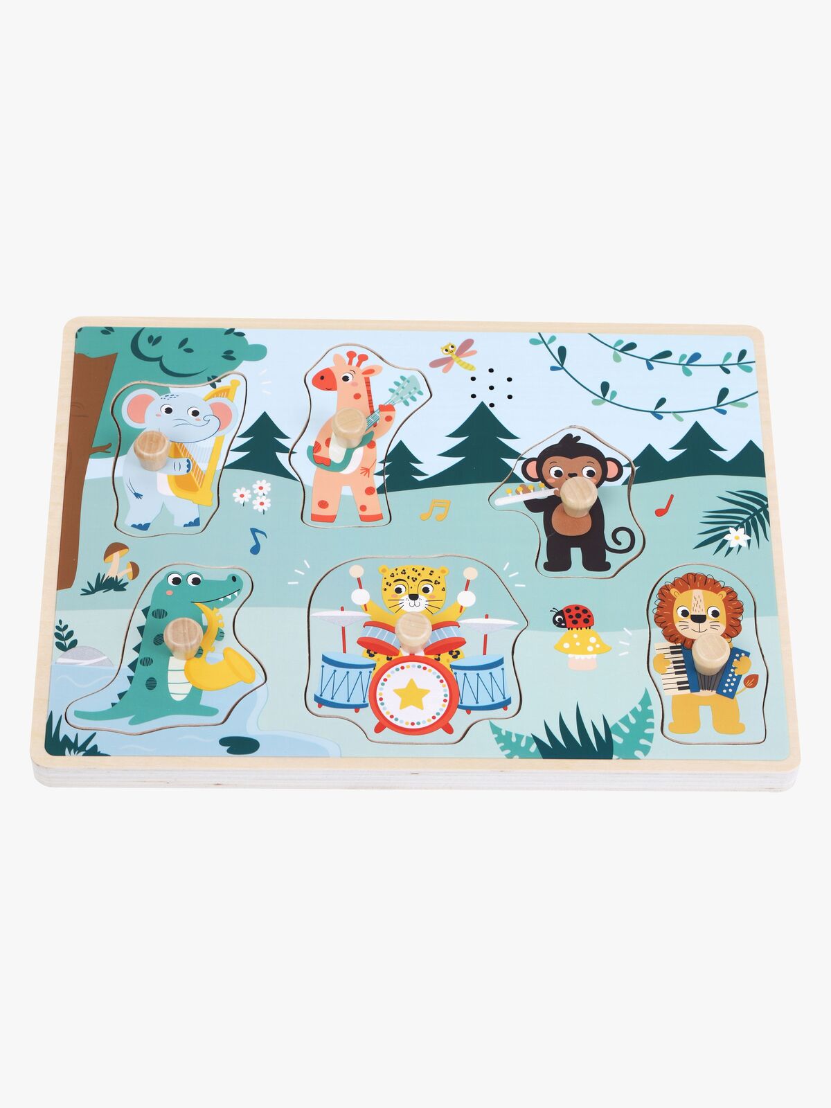 Kinder and Kids Knottepuslespill Villdyr med Musikk 6 Brikker