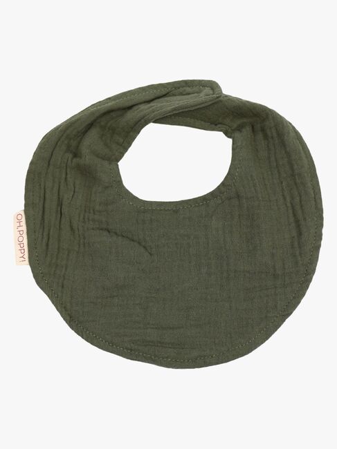 Å, Poppy! Juno Drool Bib 2-pakning, Forest Green/Linen Beige