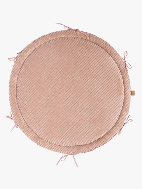 MeowBaby Aesthetic Babynest med Flettet Beskyttelse & Leketeppe, Powder Pink