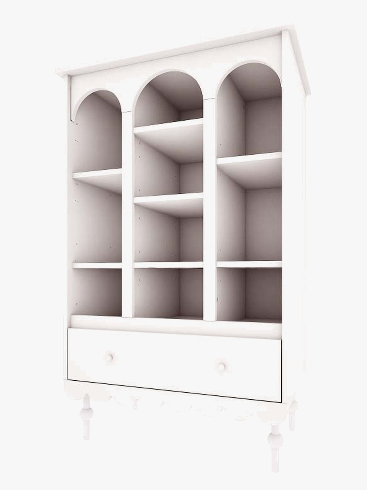 Wood Luck Babushka Bokhylle, Hvit