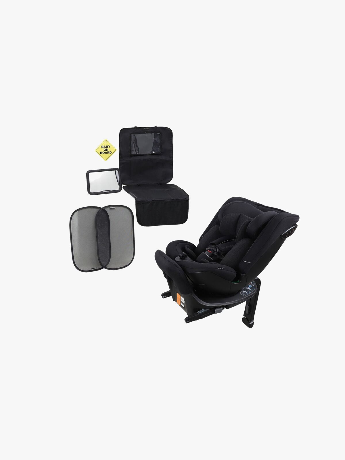 Beemoo Rotate i-Size Bilstol Inkl. Tilbehørspakke, Black Stone