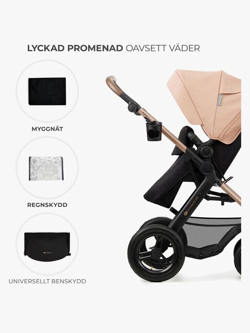 Kinderkraft MOOV 2 Air 3-in-1 Kombivogn, Sand Beige