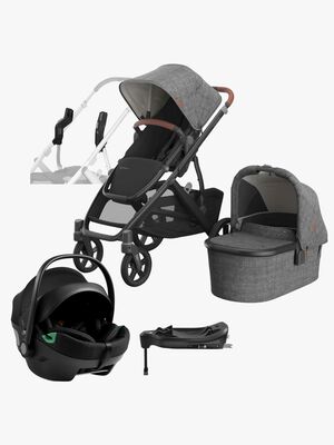 UPPAbaby Vista V3 Duovogn inkl. Axkid GOKID Babybilstol & Base, Greyson