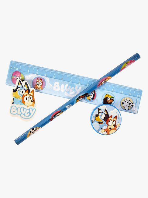 Bluey Skrivesett med Fargestifter & Pennal