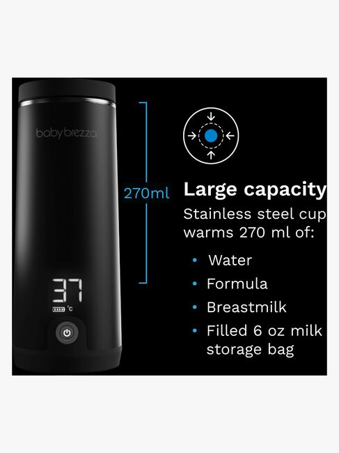 Baby Brezza Superfast Portable Flaskevarmer, Black