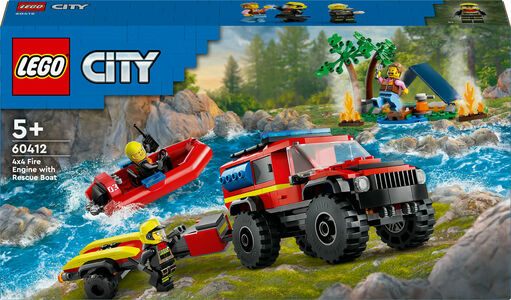 LEGO City 60412 Firehjulsdrevet brannbil med redningsbåt